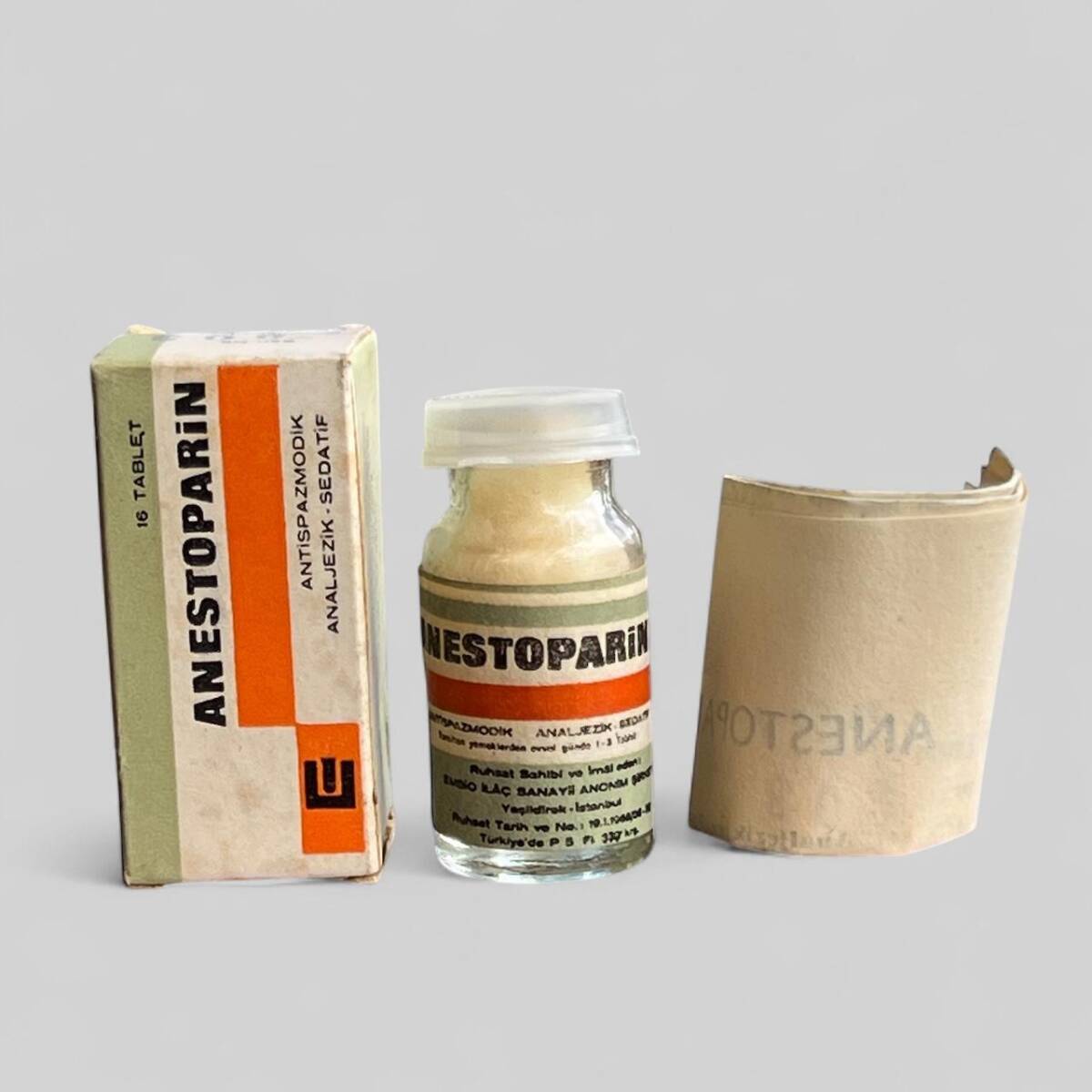 Vintage Anestoparin İlaç Kutusunda Koleksiyonluk Tüketilmez MDL336 - 1