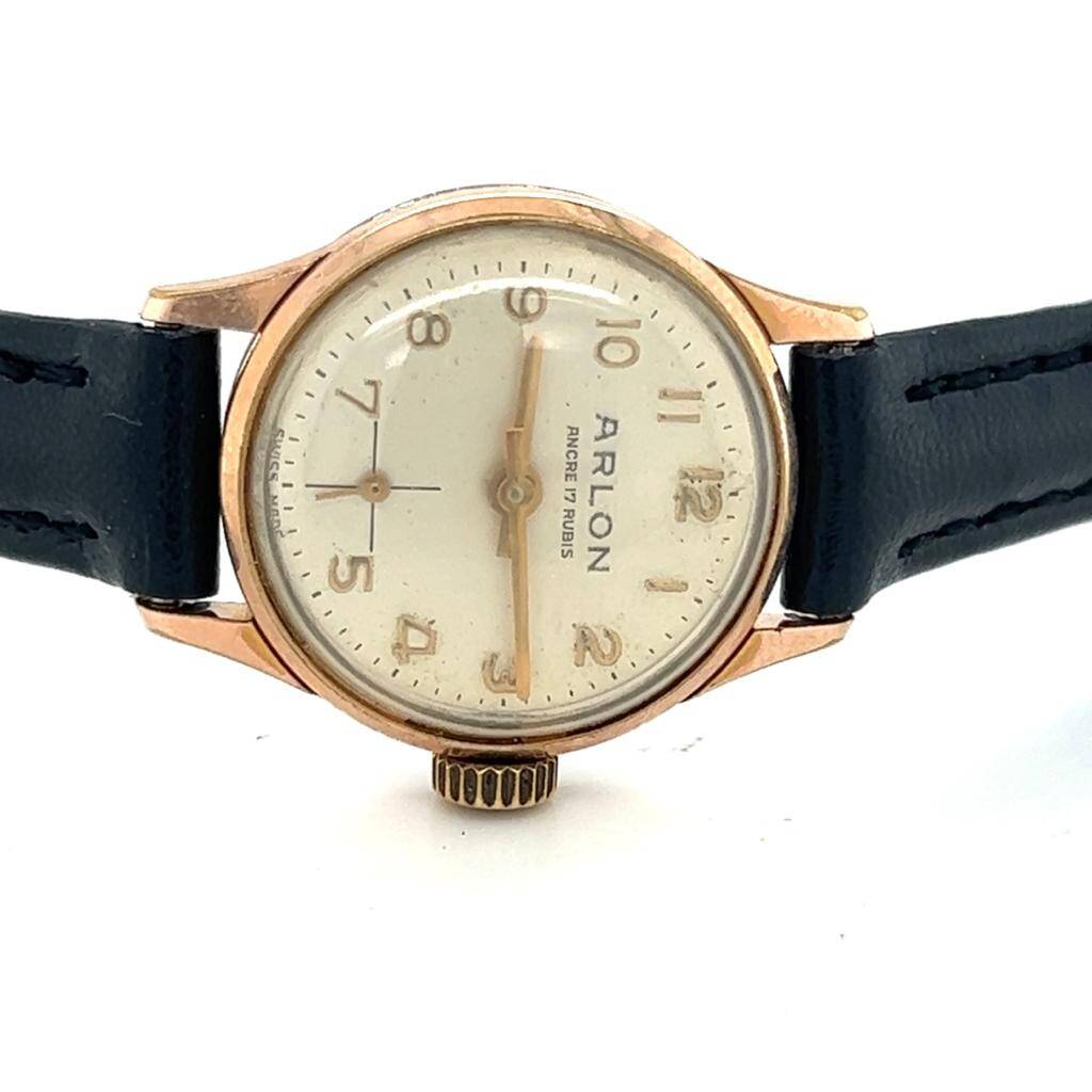 Vintage ARLON Altın Kaplama Kurmalı Bayan Kol Saati EBY325 - 4