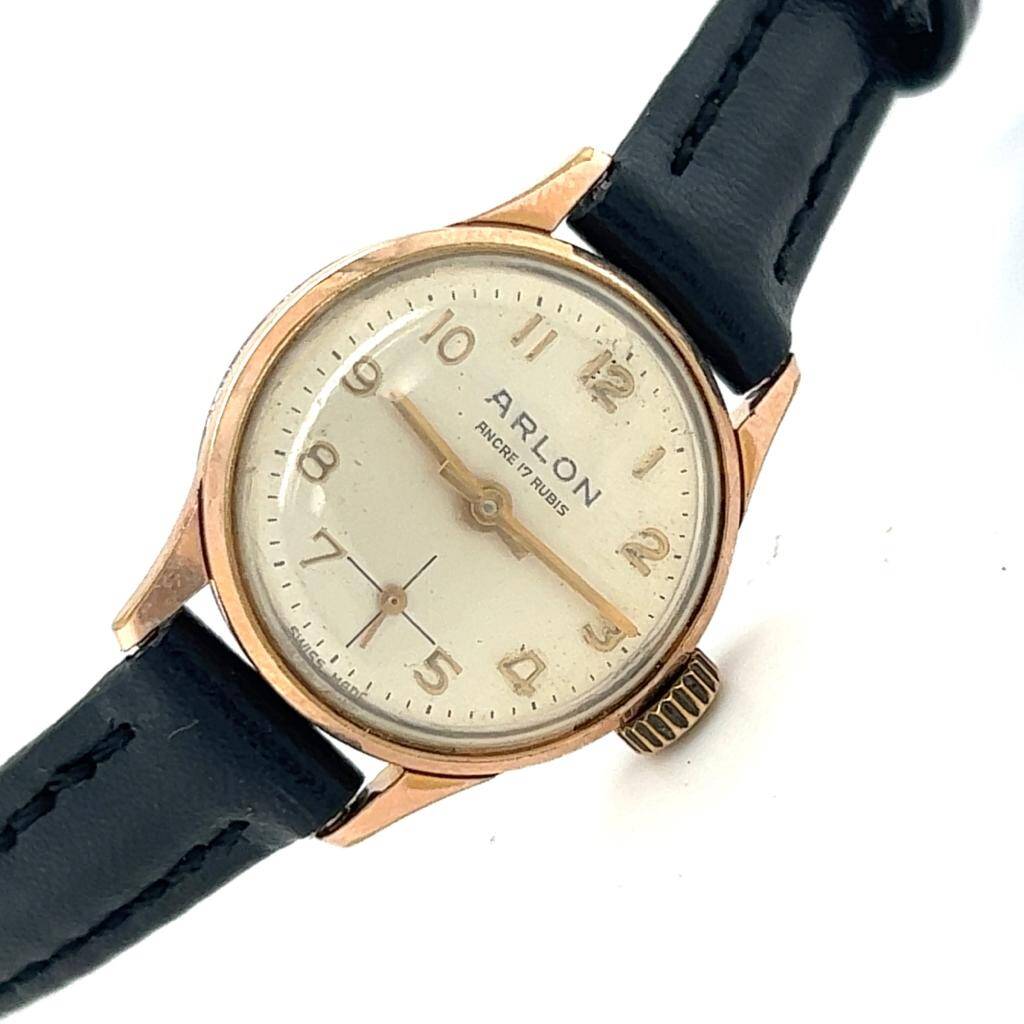 Vintage ARLON Altın Kaplama Kurmalı Bayan Kol Saati EBY325 - 1