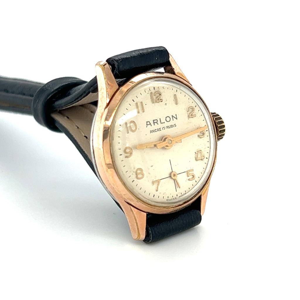 Vintage ARLON Altın Kaplama Kurmalı Bayan Kol Saati EBY325 - 2