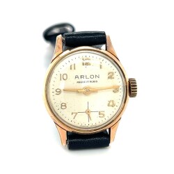 Vintage ARLON Altın Kaplama Kurmalı Bayan Kol Saati EBY325 - 5