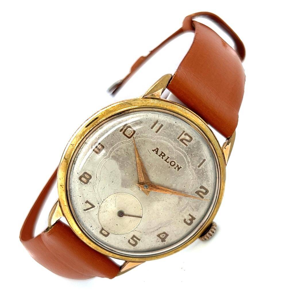 Vintage ARLON Altın Kaplama Kurmalı Kol Saati EBY311 - 6