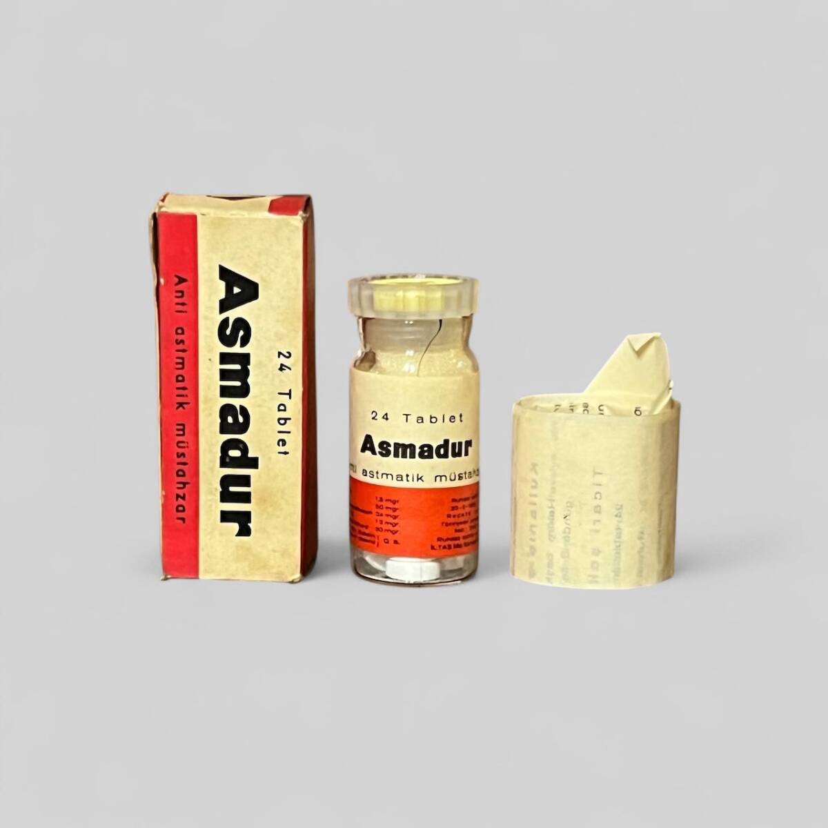Vintage Asmadur İlaç Kutusunda Koleksiyonluk Tüketilmez MDL328 - 1