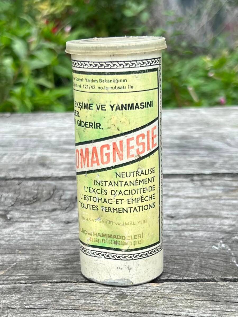 Vintage BİSMOMAGESİE Boş İlaç Şişesi AOB7535 - 3