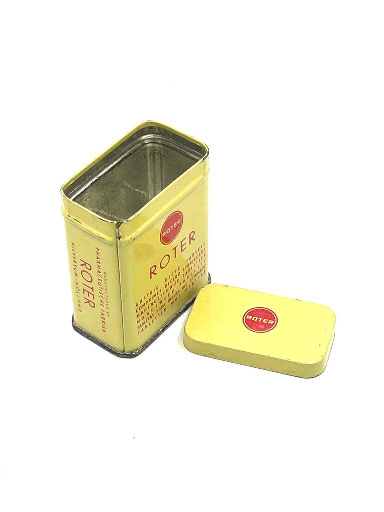 Vintage Roter Mide Komprime 4 Dilde Boş Teneke Kutu 1945 İlaç Kutusu MDL79 (N) - 2