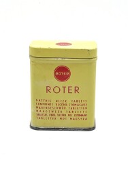 Vintage Roter Mide Komprime 4 Dilde Boş Teneke Kutu 1945 İlaç Kutusu MDL79 (N) - 1