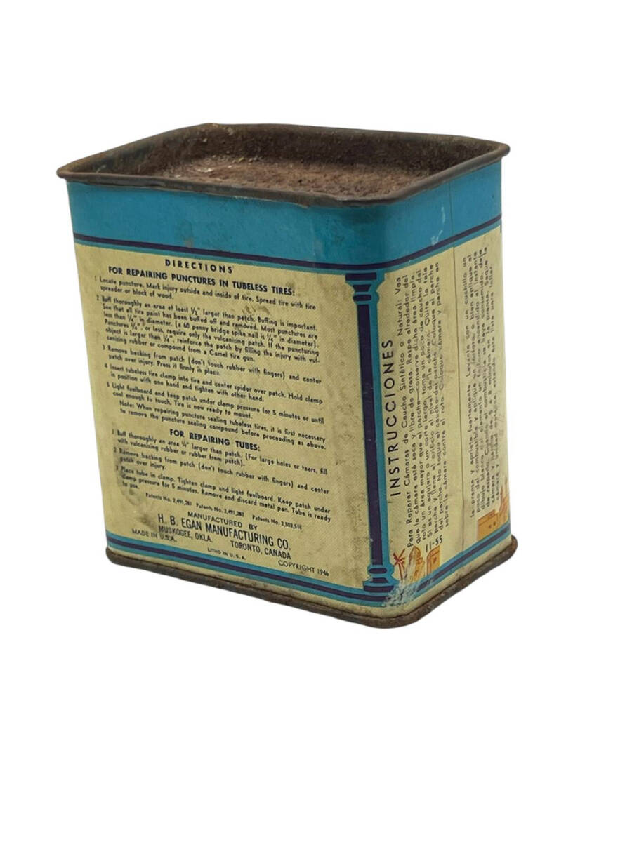Vintage Camel Yuvarlak Vulkanize Yama Üniteleri Kiti 1946 Koleksiyonluk Teneke Kutu AOB4228 (N) - 3