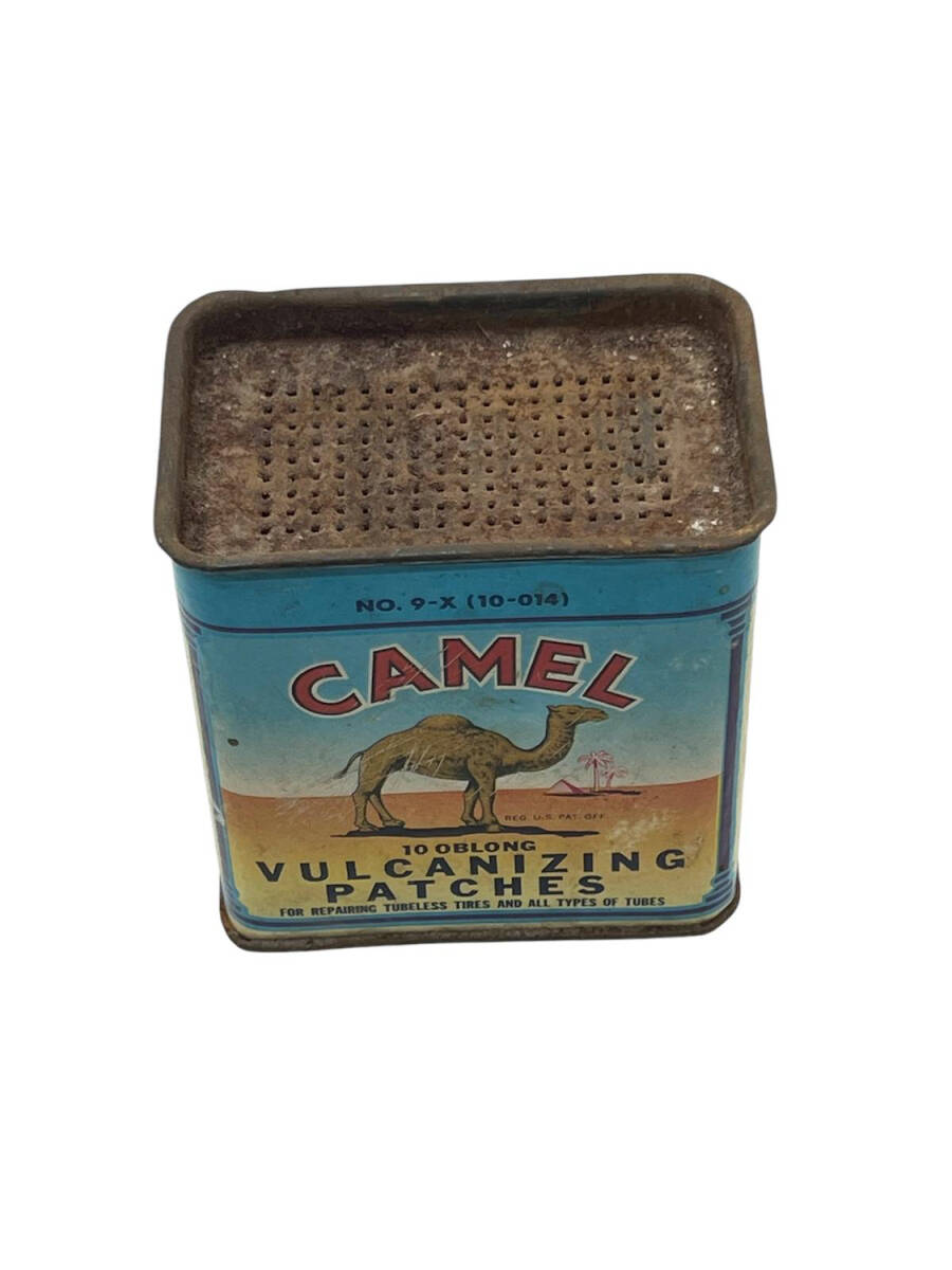 Vintage Camel Yuvarlak Vulkanize Yama Üniteleri Kiti 1946 Koleksiyonluk Teneke Kutu AOB4228 (N) - 4
