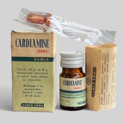 Vintage Cardıamıne İlaç Kutusunda Koleksiyonluk Tüketilmez MDL352 - Gökçekoleksiyon