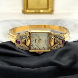 Vintage cıtızen 18 Ayar Elmas ve Yakut Taşlı Bayan Kol Saati ELM369 #25.58 - Gökçekoleksiyon