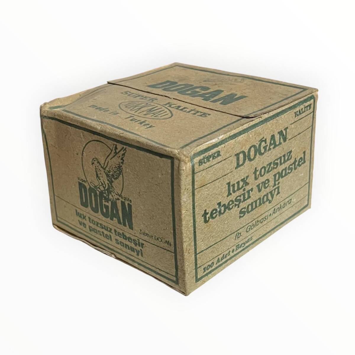 Vintage DOĞAN Renkli Türk Malı 100 Adetlik Tebeşir AOB8712 - 3