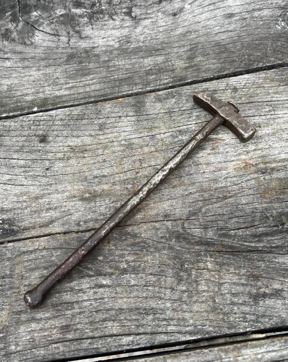 Vintage Dövme Demirden Yapılmış Komple Demir Çekiç AOB6369 - 5