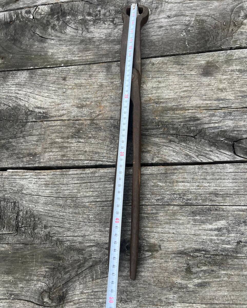 Vintage Dövme Demirden Yapılmış Demirci Maşası AOB6375 - 3