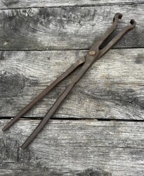 Vintage Dövme Demirden Yapılmış Demirci Maşası AOB6375 - 5