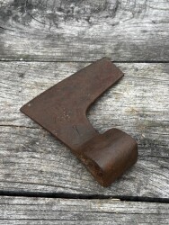 Vintage Dövme Demirden Yapılmış Usta Damgalı Balta AOB6371 - 3