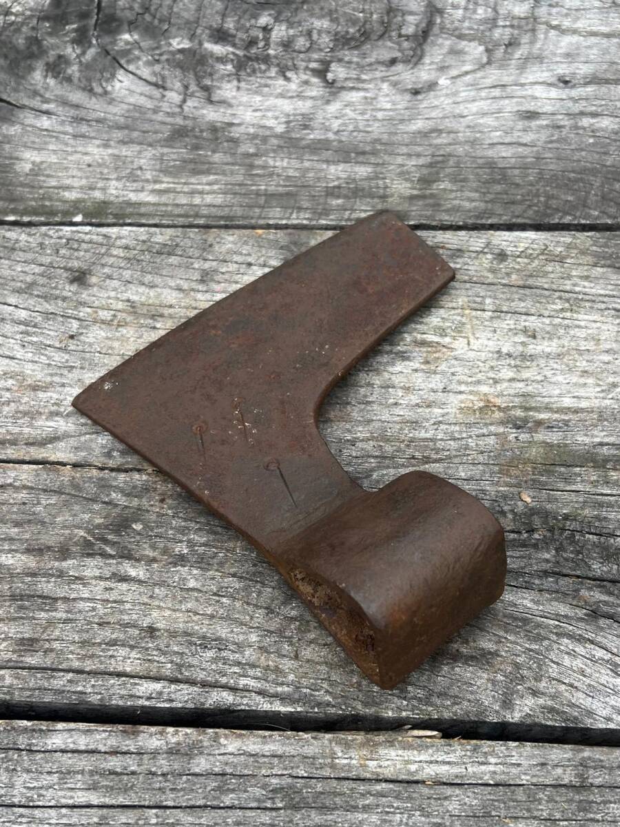 Vintage Dövme Demirden Yapılmış Usta Damgalı Balta AOB6371 - 3