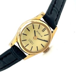 Vintage EDELE Altın Kaplama Kurmalı İsviçre Bayan Kol Saati EBY326 - Gökçekoleksiyon