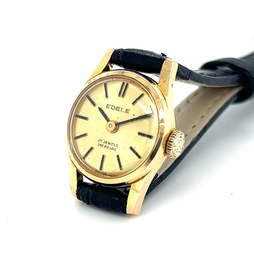 Vintage EDELE Altın Kaplama Kurmalı İsviçre Bayan Kol Saati EBY326 - 2