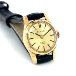 Vintage EDELE Altın Kaplama Kurmalı İsviçre Bayan Kol Saati SAA232 #1.66 - 4