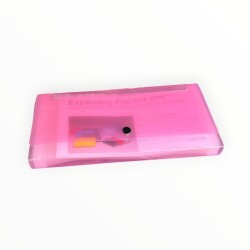 Vintage Expanding File - Dta System 12 Bölmeli Körüklü Evrak Dosyası ''Pembe''AOB8690 - 3