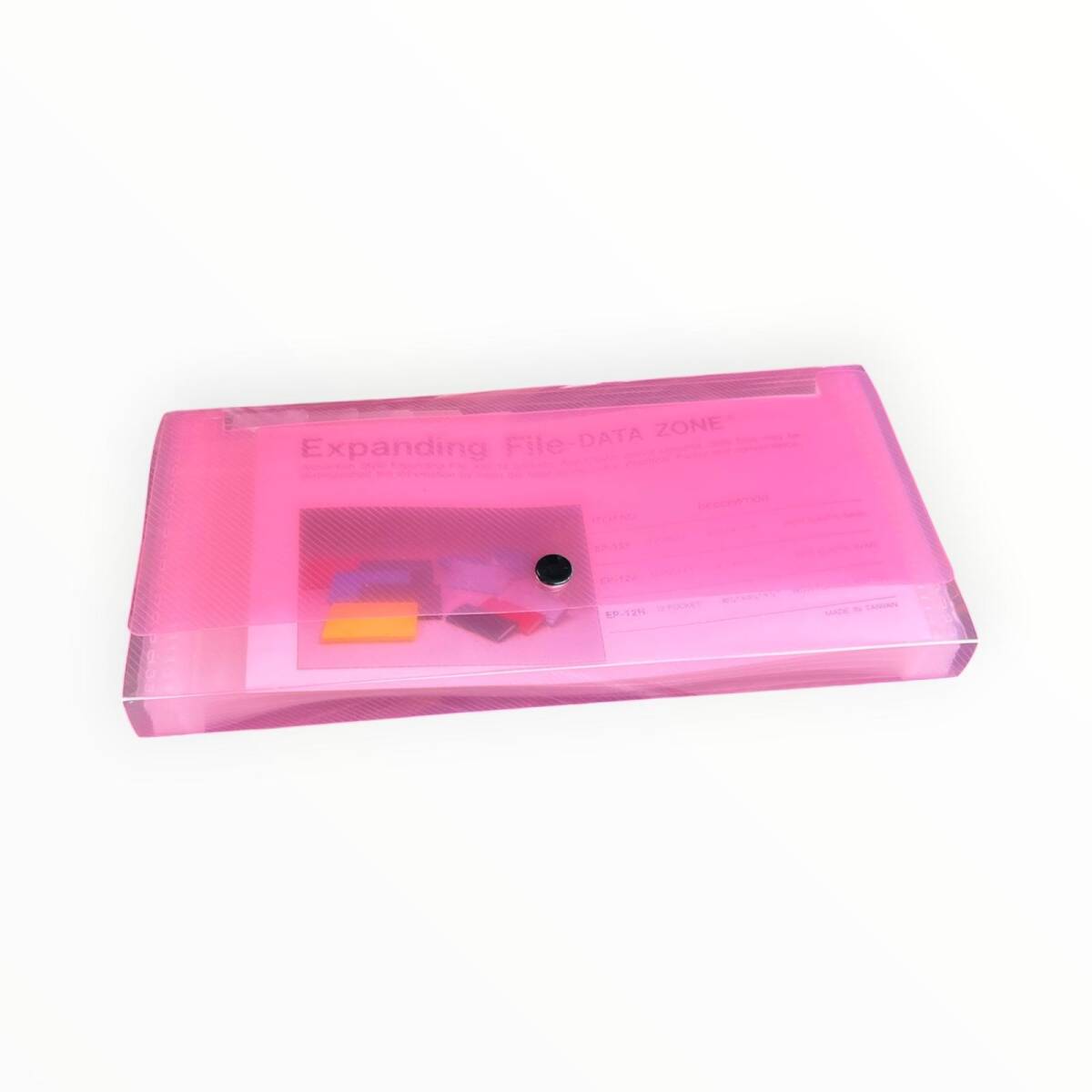 Vintage Expanding File - Dta System 12 Bölmeli Körüklü Evrak Dosyası ''Pembe''AOB8690 - 3
