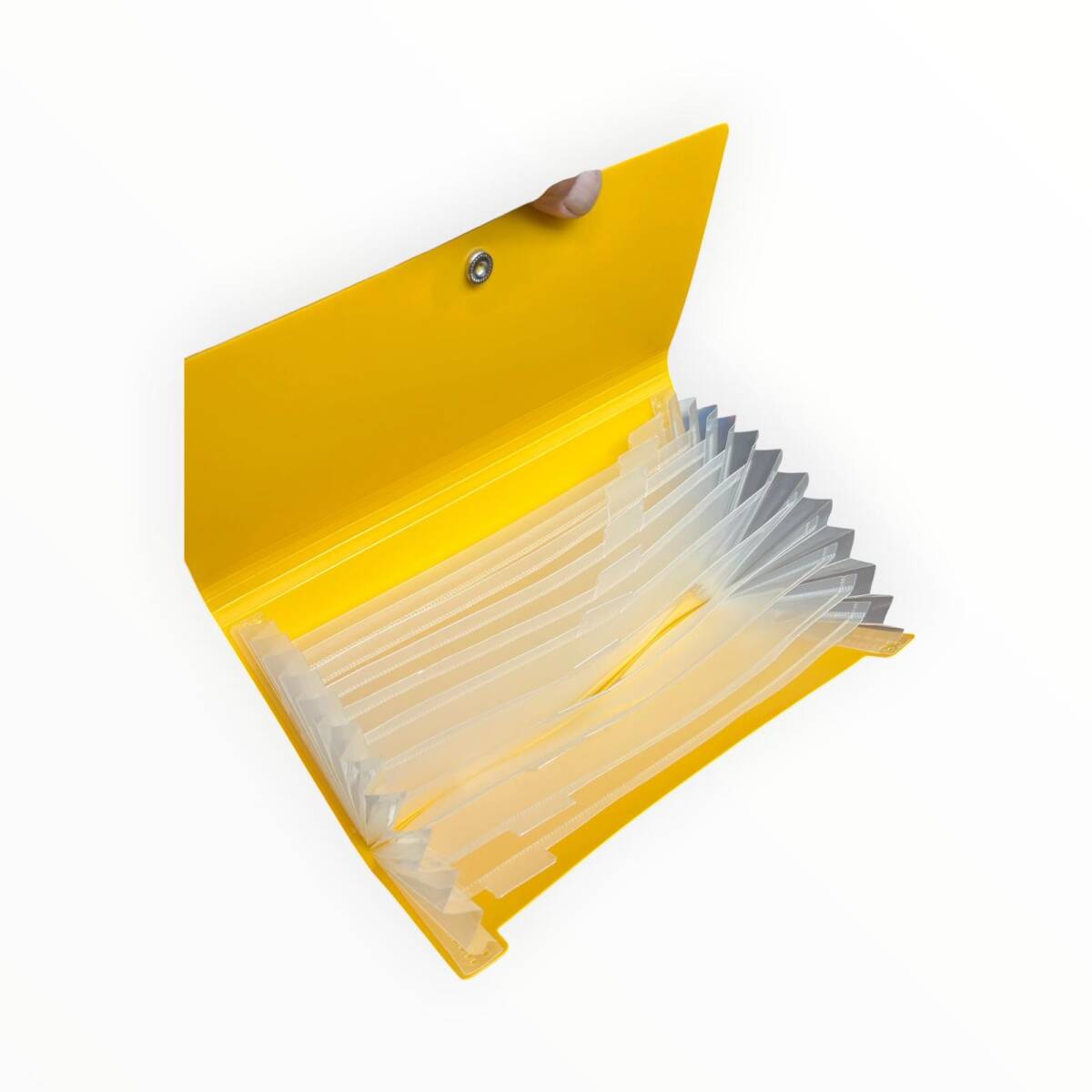 Vintage Expanding File - Dta System 12 Bölmeli Körüklü Evrak Dosyası ''Sarı''AOB8688 - 1