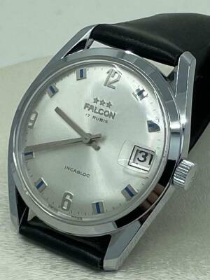 Vintage FALCON 17 Rubis Krom Kurmalı Erkek Kol Saati EBY6216966 - 3