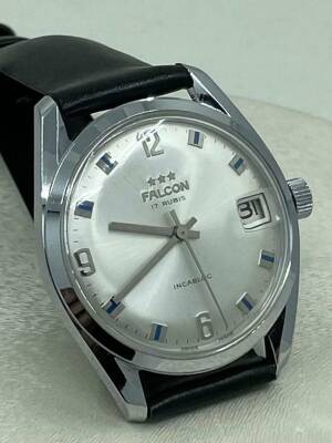 Vintage FALCON 17 Rubis Krom Kurmalı Erkek Kol Saati EBY6216966 - 4
