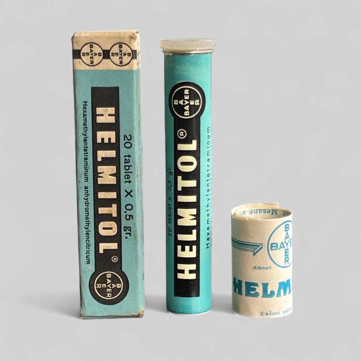 Vintage Helmitol İlaç Kutusunda Koleksiyonluk Tüketilmez MDL348 - 1