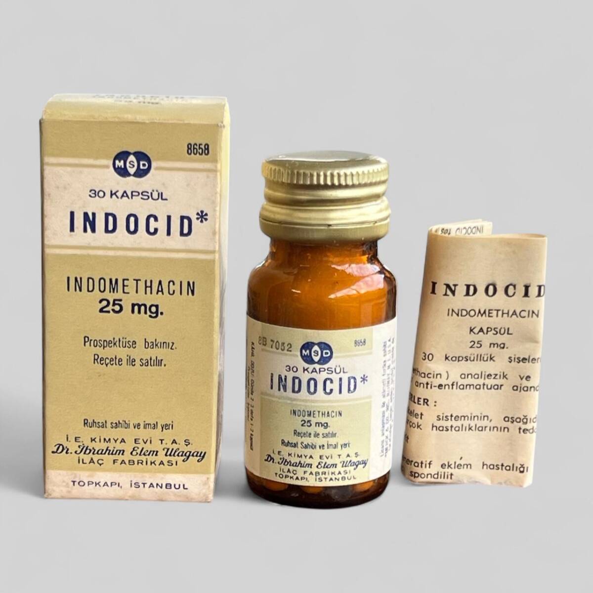 Vintage Indocıd İlaç Kutusunda Koleksiyonluk Tüketilmez MDL351 - 1