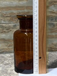 Vintage Kapaklı Renkli Eczacı Şişesi 14cm AOB8815 - 3
