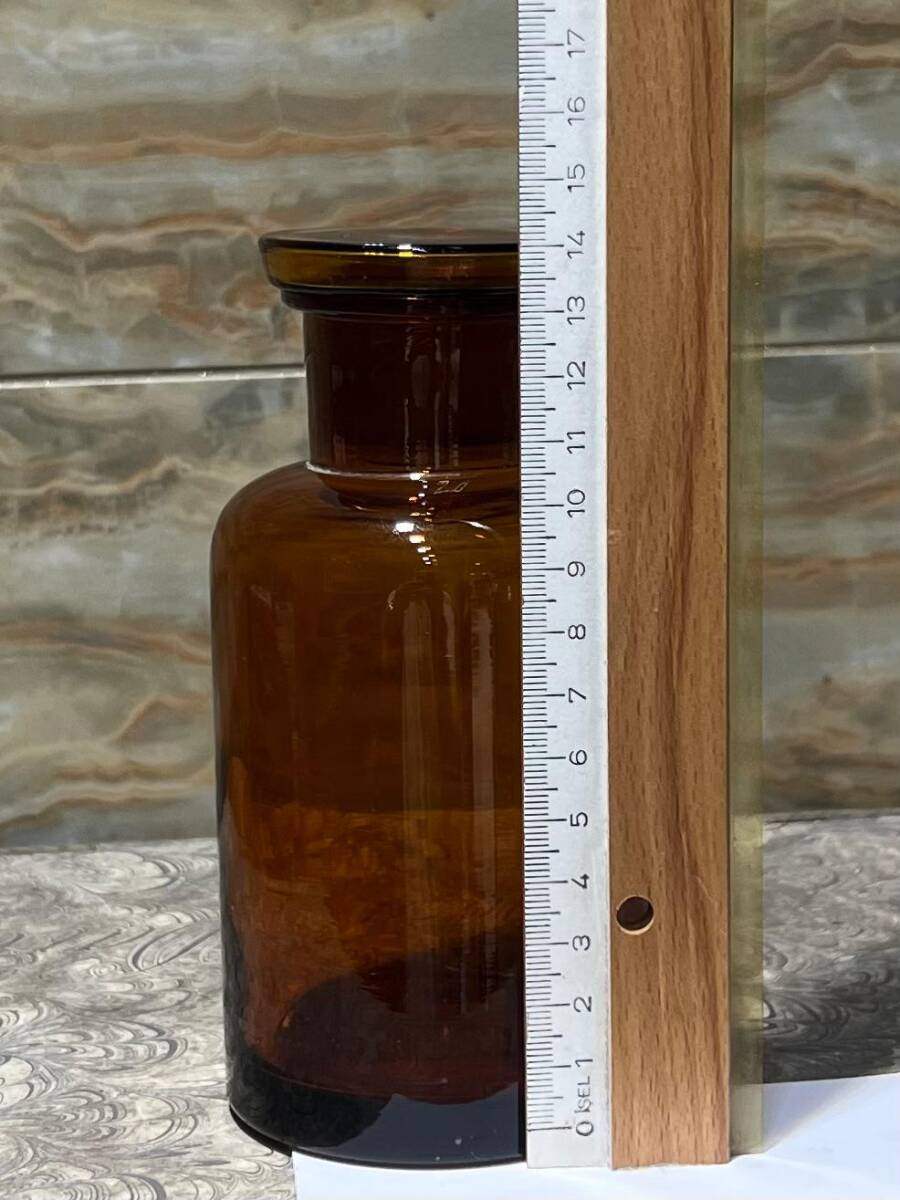 Vintage Kapaklı Renkli Eczacı Şişesi 14cm AOB8815 - 3