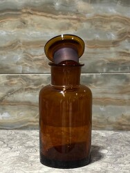 Vintage Kapaklı Renkli Eczacı Şişesi 14cm AOB8815 - 2