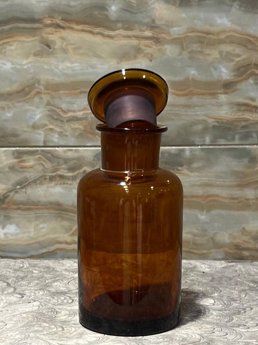 Vintage Kapaklı Renkli Eczacı Şişesi 14cm AOB8815 - 2