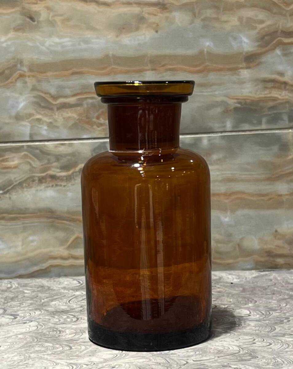Vintage Kapaklı Renkli Eczacı Şişesi 14cm AOB8815 - 4