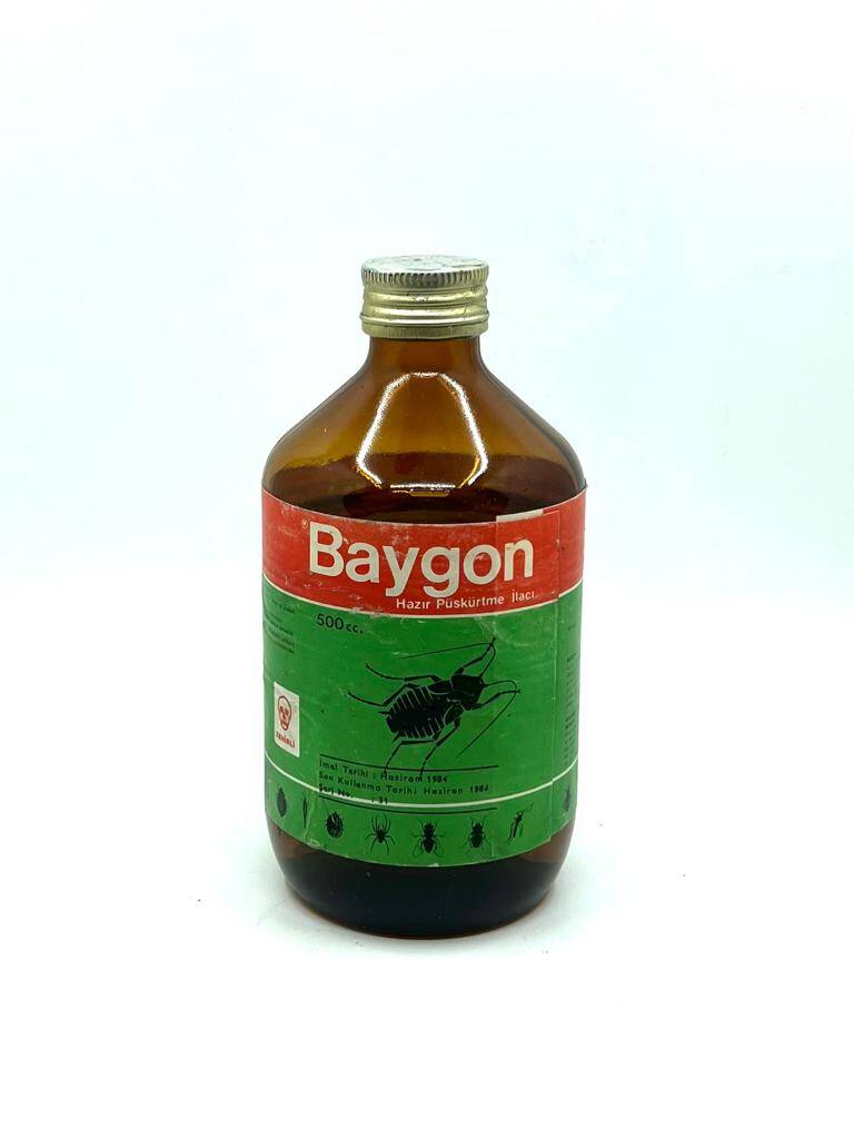 Vintage Baygon Bayer Püskürtme İlacı Şişesi Kısmen Dolu MDL293 - 1