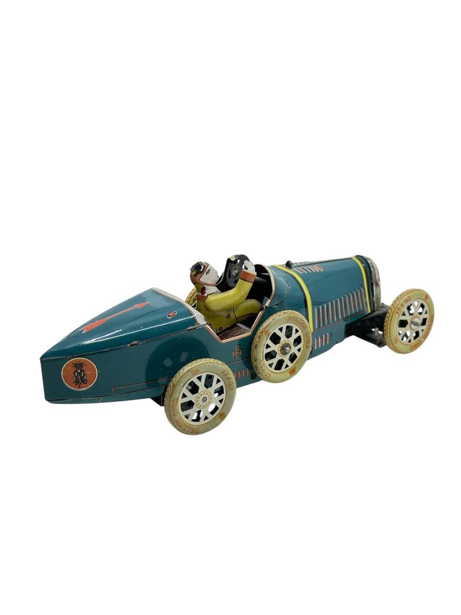 Vintage Kurmalı Teneke Bugatti I-970 Oyuncak Araba AOB4542 - 4