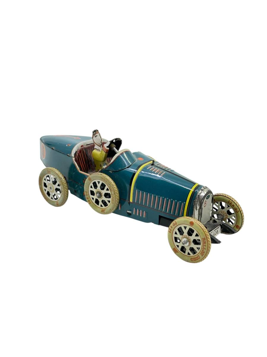 Vintage Kurmalı Teneke Bugatti I-970 Oyuncak Araba AOB4542 - 3