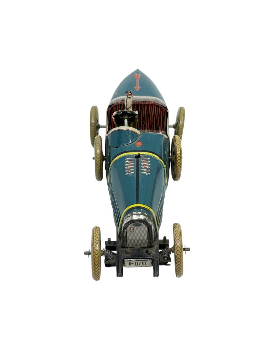 Vintage Kurmalı Teneke Bugatti I-970 Oyuncak Araba AOB4542 - 2