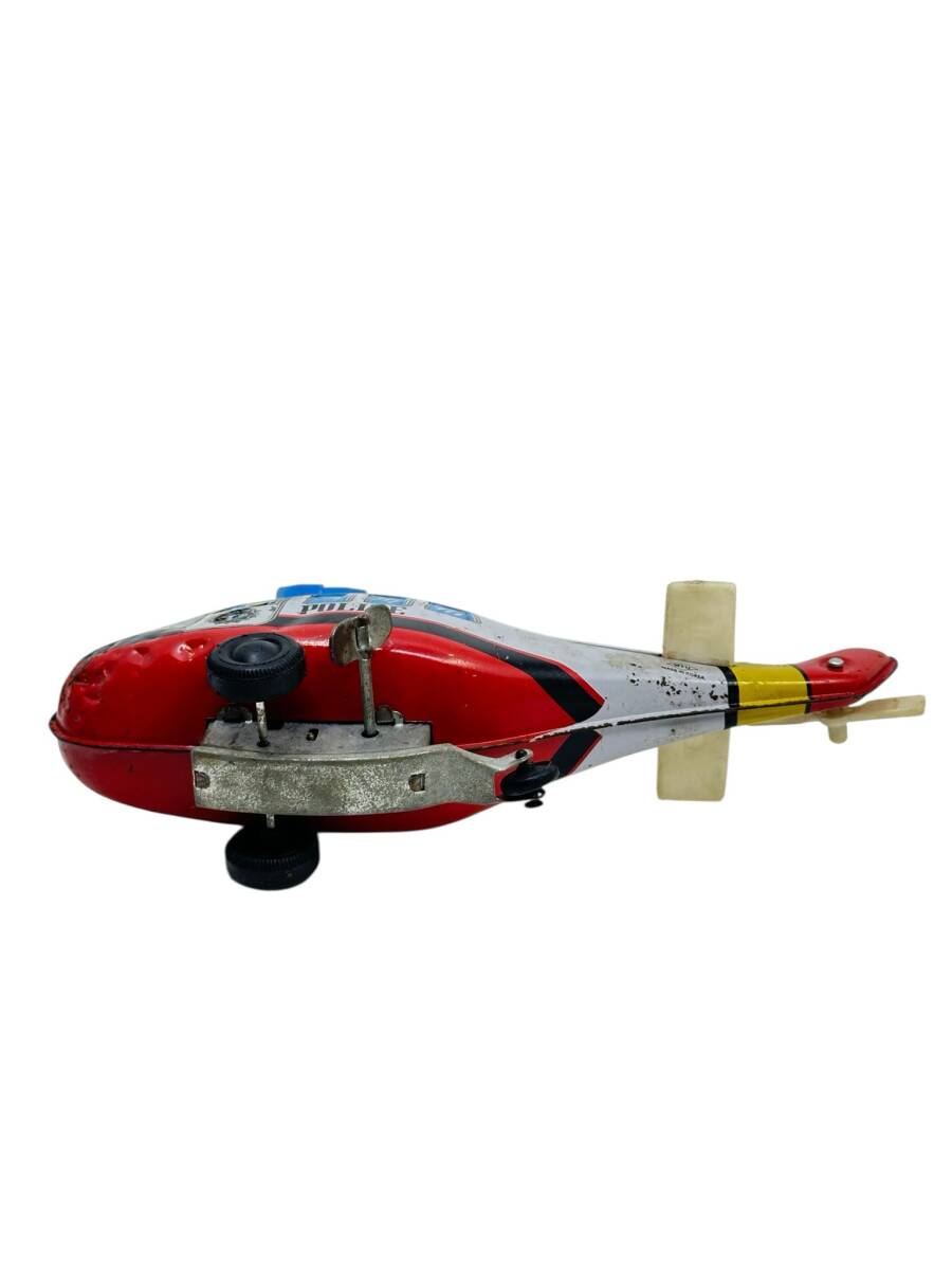  Vintage Kurmalı Teneke Oyuncak Polis Helikopteri AOB4459 - 6