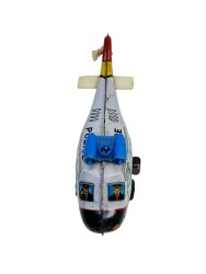  Vintage Kurmalı Teneke Oyuncak Polis Helikopteri AOB4459 - 3