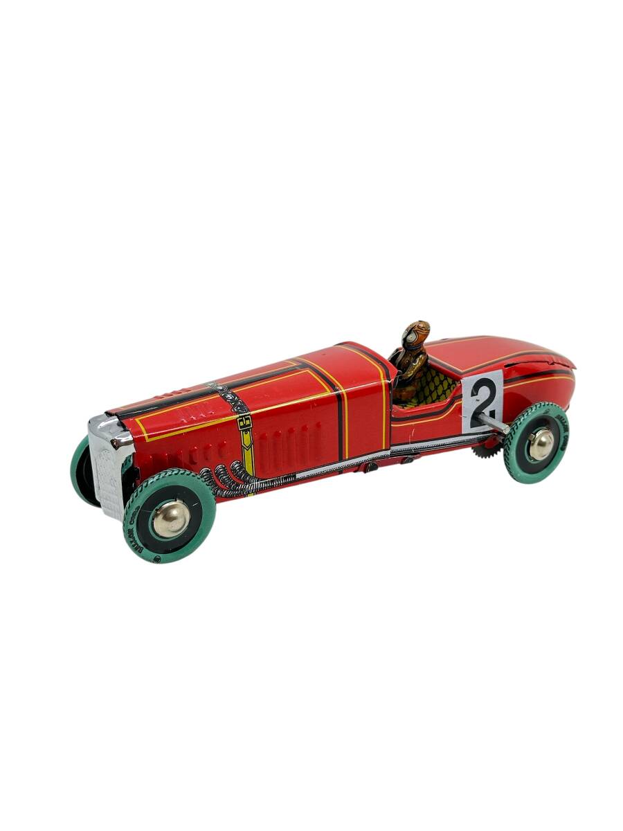 Vintage Kurmalı Teneke Oyuncak Yarış Aracı AOB4543 - 6