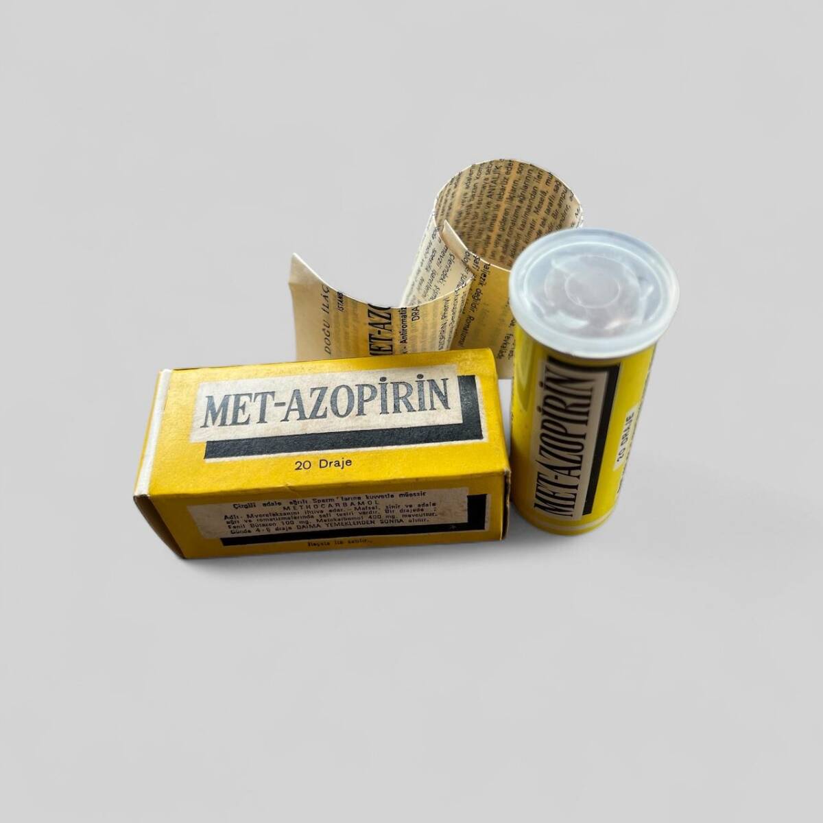 Vintage Met-Azopirin İlaç Kutusunda Koleksiyonluk Tüketilmez MDL315 - 1