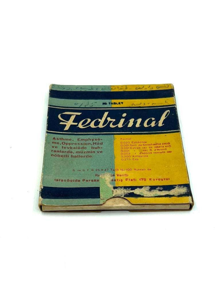 Vintage Fedrinal Tablet 1947 İlaç Kutusu MDL131 (N) - 2