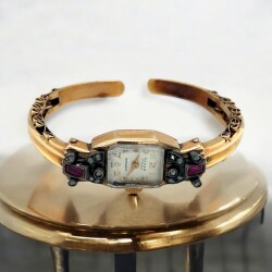 Vintage Nacar Elmas ve Yakut Taşlı Bayan Kol Saati ELM364 #24.98 - Gökçekoleksiyon