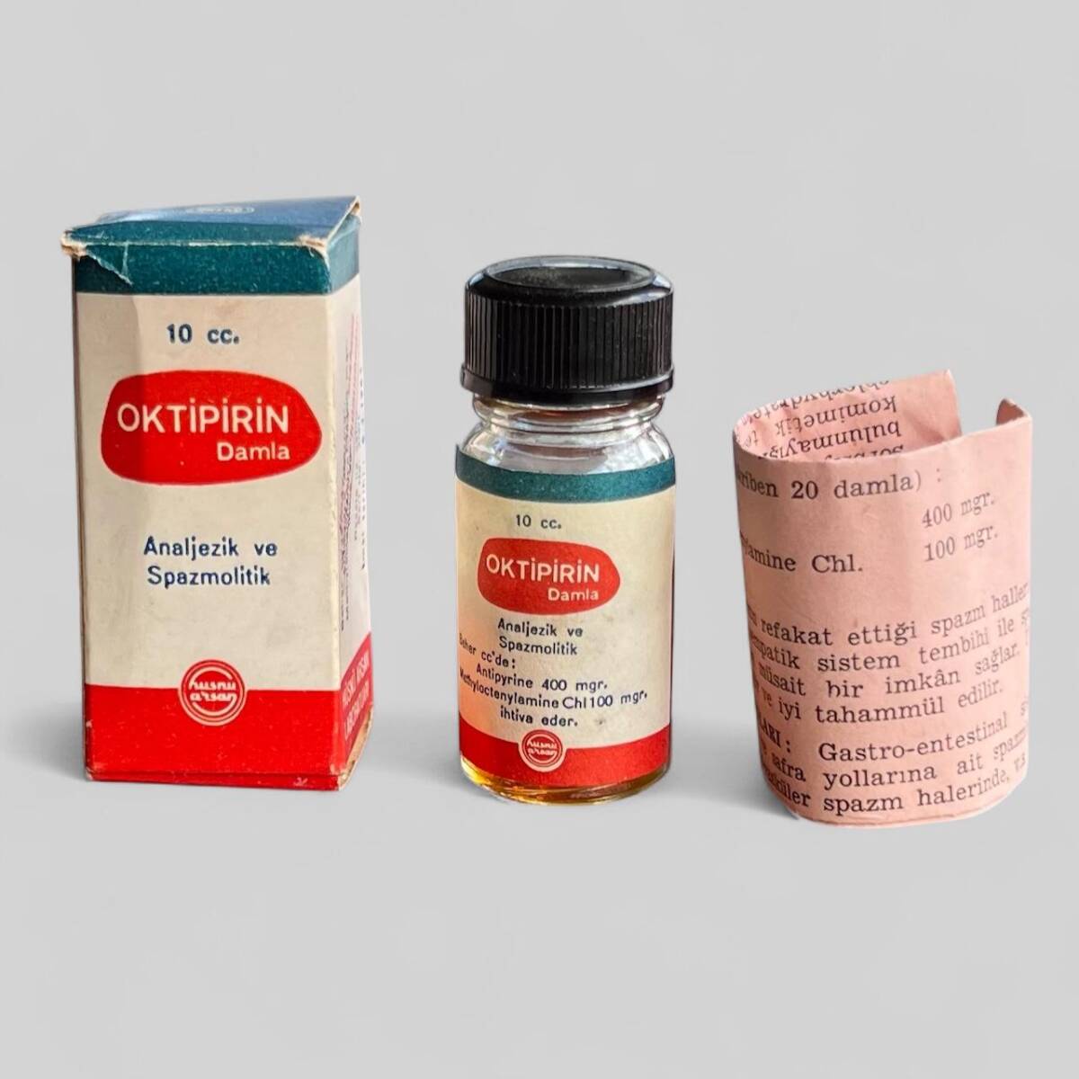 Vintage Oktipirin İlaç Kutusunda Koleksiyonluk Tüketilmez MDL334 - 1