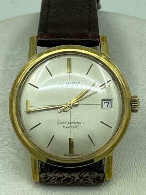 Vintage OLYMPIC Super Automatıc 14 Ayar Altın Erkek Kol Saati SAA149 - 2
