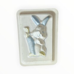 Vintage Plastik Oyuncak Havuçlu Tavşan Oyuncak Alçı Kalıp AOB8788 - 2