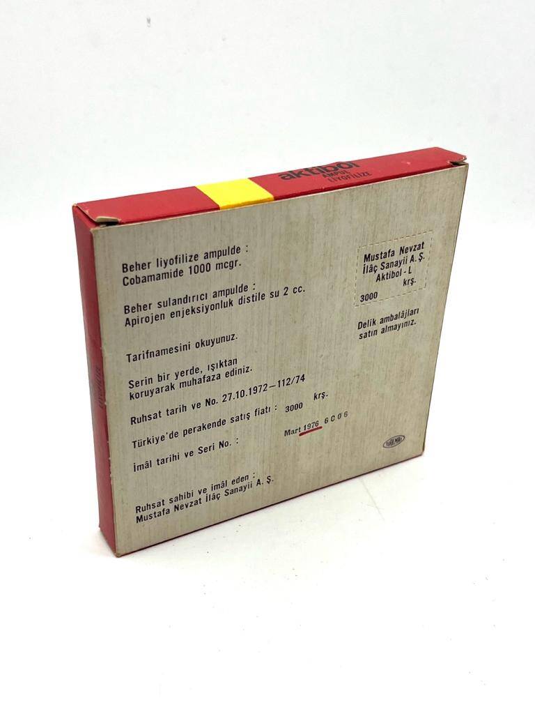 Vintage Aktibol Ampul 1972 İlaç Kutusu MDL164 - 2