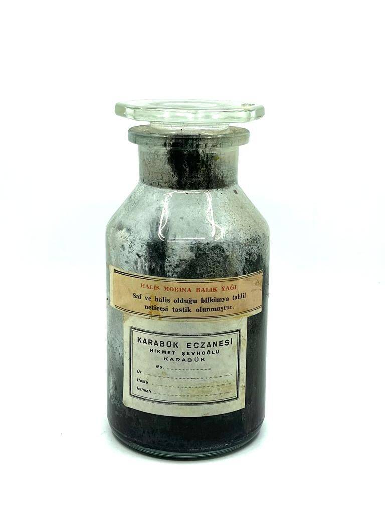 Vintage Karabük Eczanesi Hikmet Şeyhoğlu Eczacı Şişesi MDL292 (N) - 1